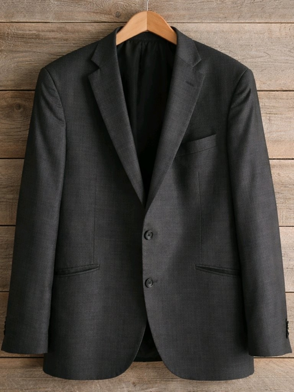 Kenneth Cole Charcoal Gray Two-Button Suit Jacket Blazer